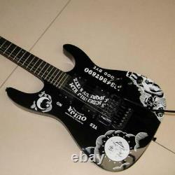 Personnalité Motif Noir Matériel Kirk Hammett Ouija 6 Cordes Guitare Électrique