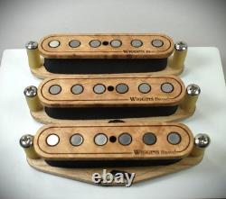 Set de micros Stratocaster Wiggins Brand, érable flammé, bobinage surabondant des années 70
