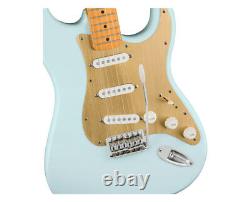 Squier 40e anniversaire Stratocaster Satin Sonic Blue avec touche en érable