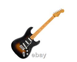 Squier 40ème anniversaire Stratocaster Satin Wide 2-Tone Sunburst avec touche en érable