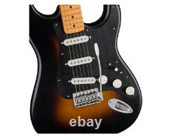 Squier 40ème anniversaire Stratocaster Satin Wide 2-Tone Sunburst avec touche en érable