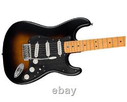 Squier 40ème anniversaire Stratocaster Satin Wide 2-Tone Sunburst avec touche en érable