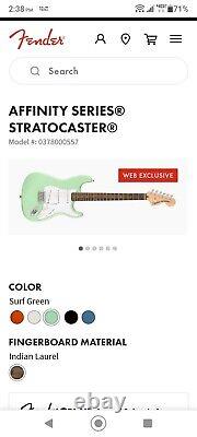 Squier Affinity Series Stratocaster Guitare Électrique 6 Cordes Surf Green