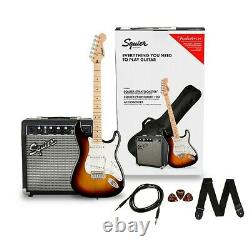 Squier Stratocaster Le Guitar Pack Avec Fender Frontman 10g Amp 3 Couleurs Sunburst