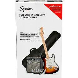 Squier Stratocaster Le Guitar Pack Avec Fender Frontman 10g Amp 3 Couleurs Sunburst