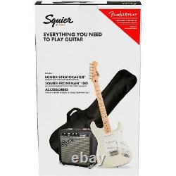 Squier Stratocaster Le Guitar Pack Avec Fender Frontman 10g Amp Olympic White