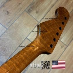 VENTE Manche Stratocaster en érable flamme rôti et palissandre, s'adapte au corps Fender 2SME