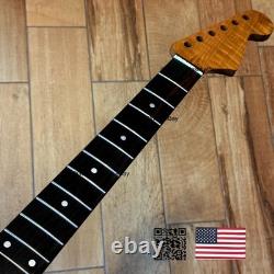 VENTE Manche Stratocaster en érable flamme rôti et palissandre, s'adapte au corps Fender 2SME