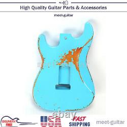 Vintage Body De Guitare Électrique Bule Pour Fender Stratocaster Sss Remplacer Relic USA