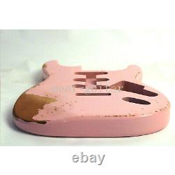 Vintage Pink Electric Guitar Body Sss Pour Relique De Remplacement Stratocaster Fender